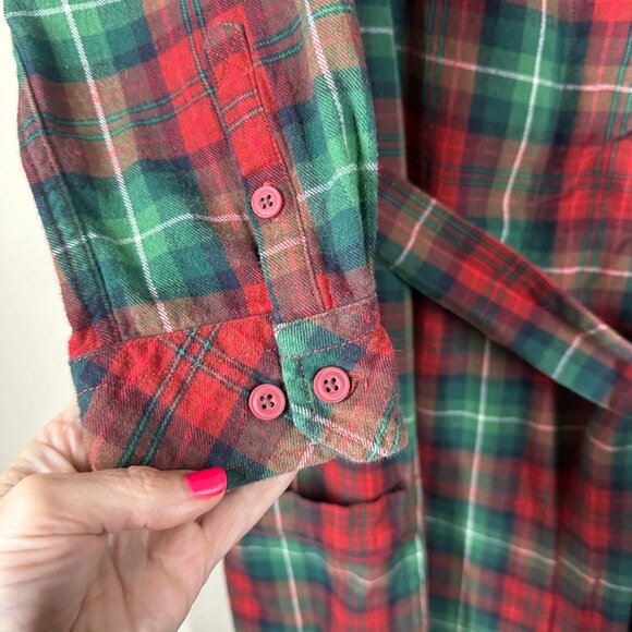 Duluth Trading Free Swingin Flannel Robe Womens Size L Pockets Lounge Soft Plaid - Picture 7 of 10